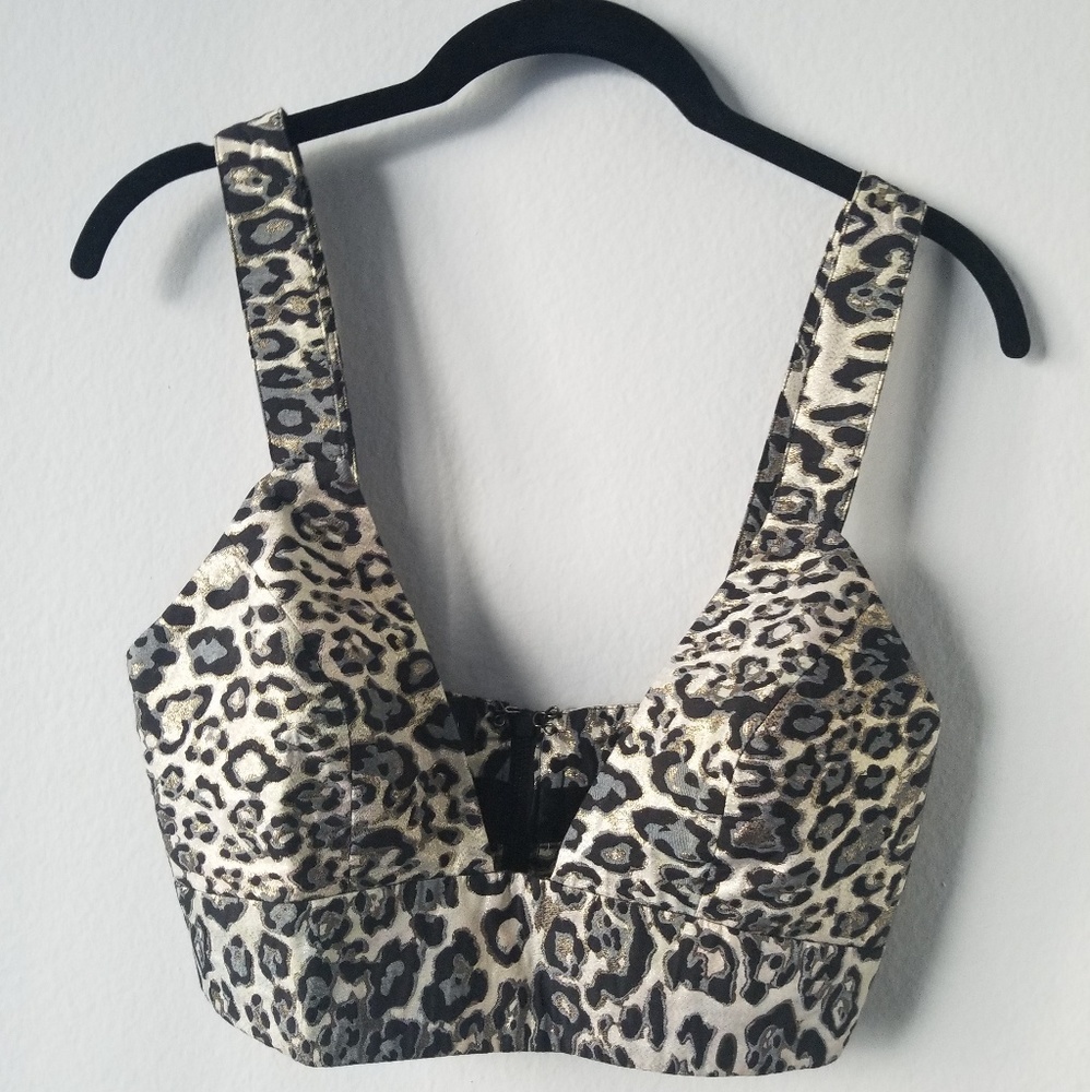 Nasty Gal Gold Cheetah Crop